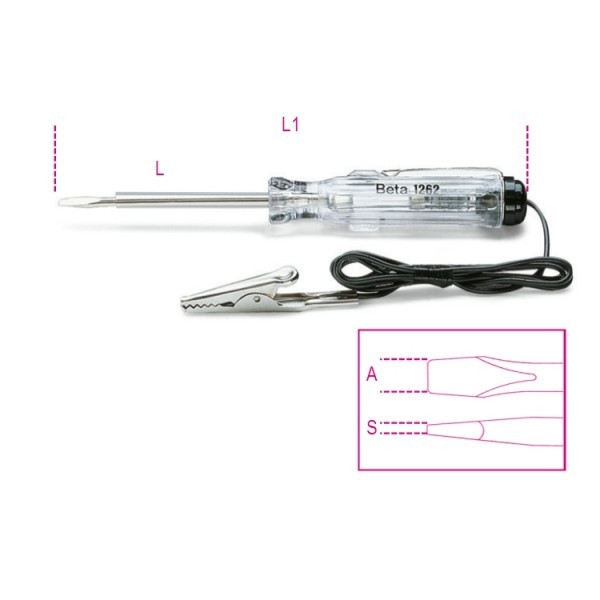 tournevis-detecteurs-de-tension - tournevis-detecteur-de-tension-a-pince-crocodile-624-v - 1254 - beta-tools - Tinsal - Algérie